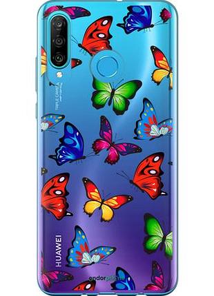 Чехол на huawei p30 lite красочные мотыльки "4761u-1651-10746"