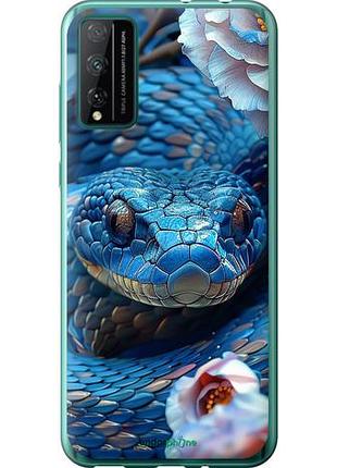 Чехол на huawei honor play 4t pro blue snake "6079u-1914-10746"