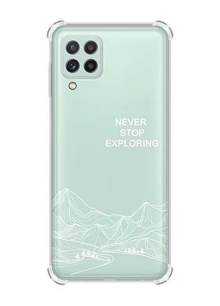 Чехол с утолщёнными углами на samsung galaxy m32/a22/m22 4g путешествуй (принт 407)