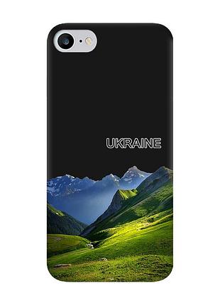 Матовый черный чехол на iphone 7 / 8 карпаты украина (принт 409)