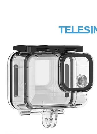 Защитный бокс герметичный telesin gp-wtp-901 аквабокс для gopro 13,12,11,10,9 кейс чехол корпус прозрачный