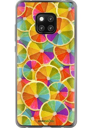 Чехол на huawei mate 20 pro разноцветные дольки лимона "861u-1567-10746"