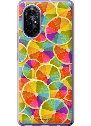 Чехол на huawei nova 8 разноцветные дольки лимона "861u-2245-10746"