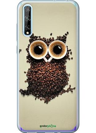 Чохол на huawei p smart s сова з кави "777u-1813-10746"