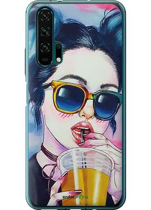 Чехол на huawei honor 20 pro арт-девушка в очках "3994u-1702-10746"