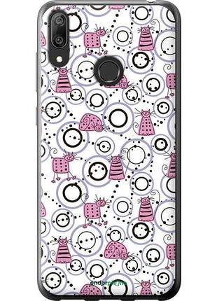 Чехол на huawei y7 2019 смешные коты "907u-1638-10746"