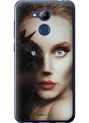 Чехол на huawei honor 6c pro взгляд женщины и кошки "4041u-1358-10746"
