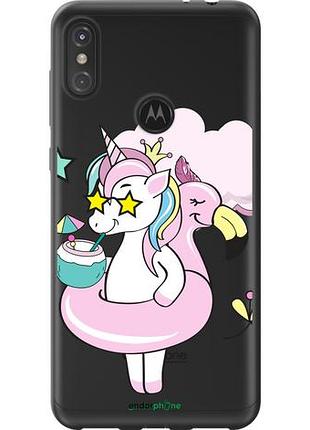 Чехол на motorola one power crown unicorn "4660u-1588-10746"