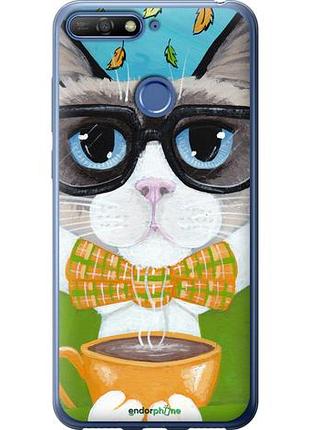 Чехол на huawei honor 7c cat&coffee "4053u-1411-10746"