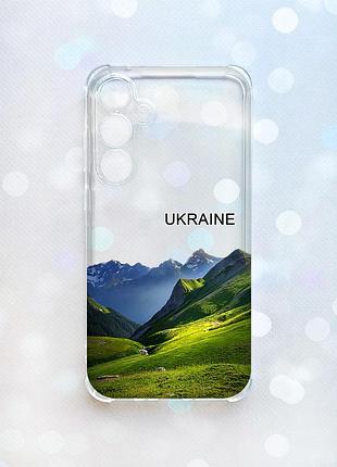 Чехол с утолщенными углами на samsung galaxy a35 (a356) карпаты украина (принт 409)