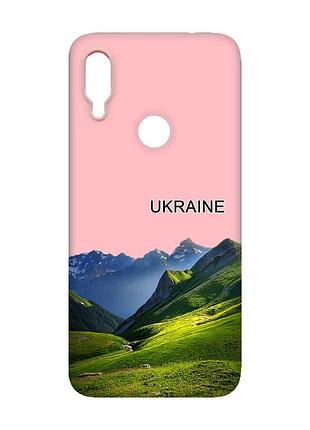 Матовий рожевий чохол на xiaomi redmi note 7 / note 7 pro карпати україна (принт 409)
