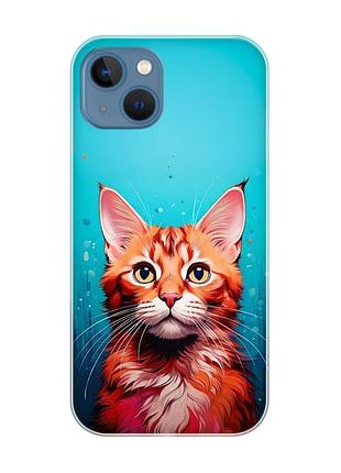 Чехол на apple iphone 13 кошка (принт 408)