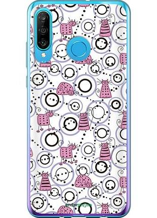 Чехол на huawei p30 lite смешные коты "907u-1651-10746"