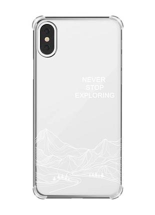 Чохол з потовщеними кутами на iphone x/xs мандруй (принт 407)