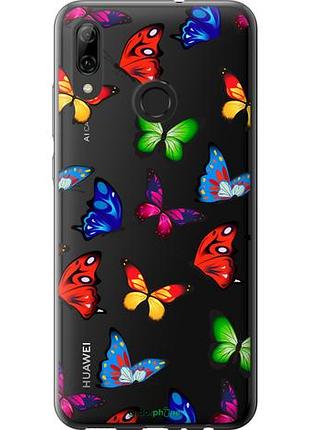 Чехол на huawei p smart 2019 красочные мотыльки "4761u-1634-10746"