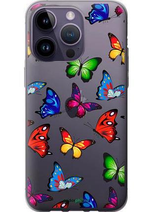 Чохол на iphone 14 pro max барвисті метелики "4761u-2667-10746"