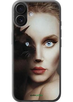 Чохол на iphone 16 plus погляд жінки та кішки "4041u-3714-10746"