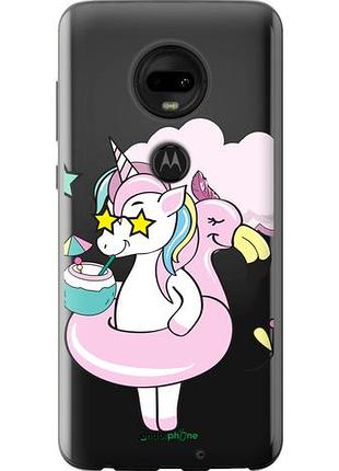 Чехол на motorola moto g7 crown unicorn "4660u-1614-10746"