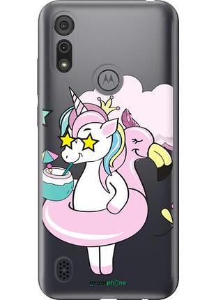 Чехол на motorola e6s crown unicorn "4660u-2001-10746"
