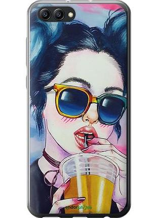 Чохол на huawei honor v10 / view 10 арт-дівчина в окулярах "3994u-1579-10746"