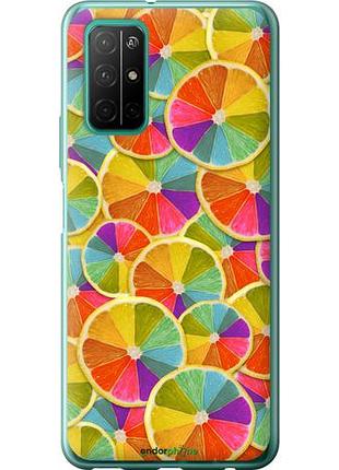 Чехол на huawei honor 30s разноцветные дольки лимона "861u-1897-10746"
