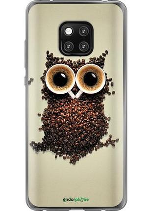 Чехол на huawei mate 20 pro сова из кофе "777u-1567-10746"