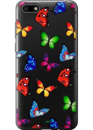 Чехол на huawei y5 2018 красочные мотыльки "4761u-1500-10746"