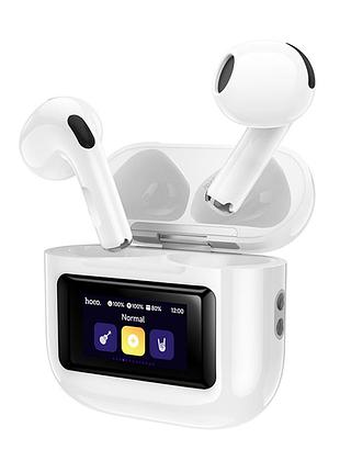 Наушники bluetooth беспроводные hoco ew73 с микрофоном и сенсорным led-дисплеем white