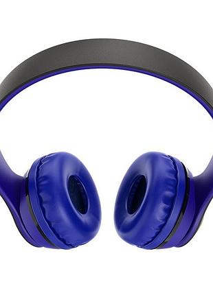 Навушники bluetooth бездротові borofone bo4 накладні з мікрофоном та слотом під карту пам'яті blue