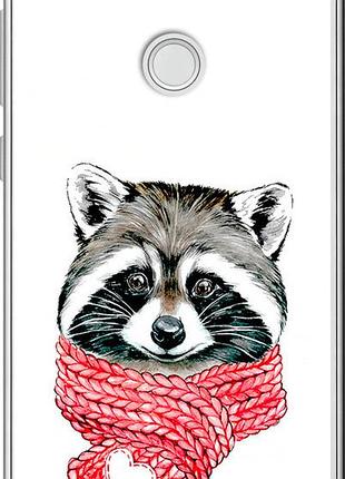 Чехол на huawei p8 lite (2017) енот в шарфе "4688u-777-10746"