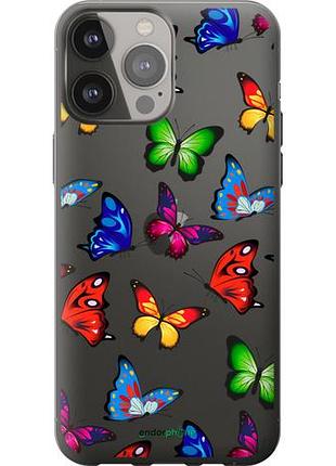 Чехол на iphone 13 pro max красочные мотыльки "4761u-2371-10746"