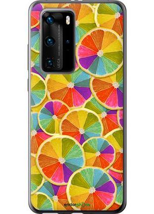 Чехол на huawei p40 pro разноцветные дольки лимона "861u-1839-10746"