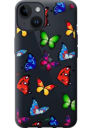 Чехол на iphone 14 красочные мотыльки "4761u-2648-10746"