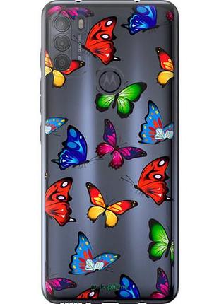 Чехол на motorola g50 красочные мотыльки "4761u-2354-10746"