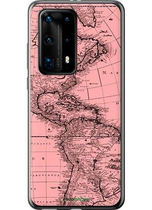 Чехол на huawei p40 pro plus карта "4794u-1917-10746"