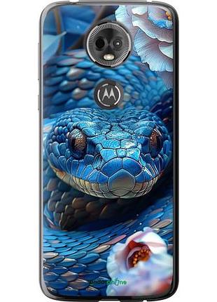 Чехол на motorola moto e5 plus blue snake "6079u-1412-10746"