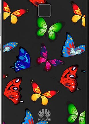 Чехол на huawei p9 lite красочные мотыльки "4761u-298-10746"