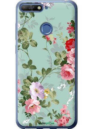 Чехол на huawei honor 7c цветочные обои 2 "862u-1411-10746"