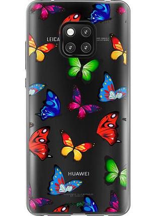 Чехол на huawei mate 20 pro красочные мотыльки "4761u-1567-10746"