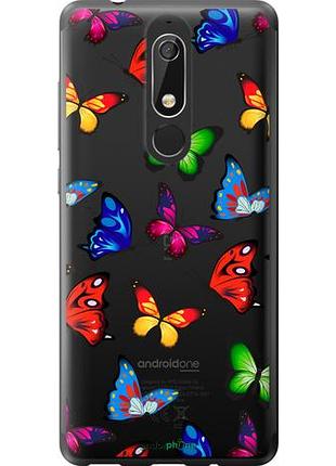 Чехол на nokia 5.1 красочные мотыльки "4761u-1529-10746"
