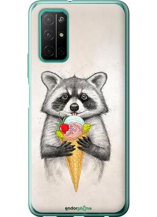 Чехол на huawei honor 30s енотик с мороженым "4602u-1897-10746"