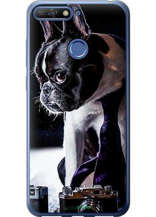 Чехол на huawei honor 7c бульдог-фотограф "142u-1411-10746"