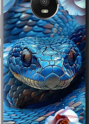 Чехол на motorola moto e4 plus blue snake "6079u-1000-10746"