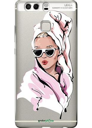 Чехол на huawei p9 plus девушка в очках 2 "4714u-300-10746"