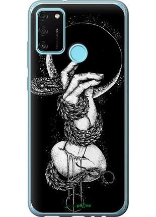 Чехол на huawei honor 9a змея в руке "4149u-1900-10746"