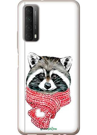 Чехол на huawei p smart 2021 енот в шарфе "4688u-2100-10746"