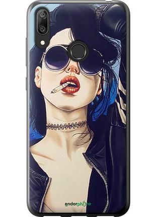 Чехол на huawei y7 2019 девушка на стиле "4151u-1638-10746"