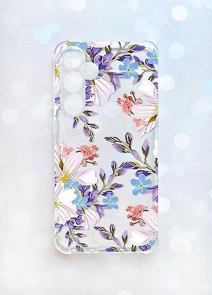 Чехол с утолщенными углами на samsung galaxy a36 5g цветочный рисунок (принт 272)