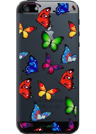 Чехол на iphone 5s красочные мотыльки "4761u-21-10746"