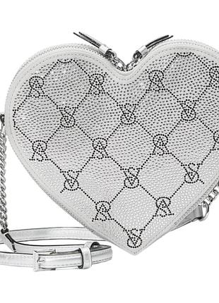 Сумка кроссбоди со стразами victoria’s secret heart crossbody bag rhinestone